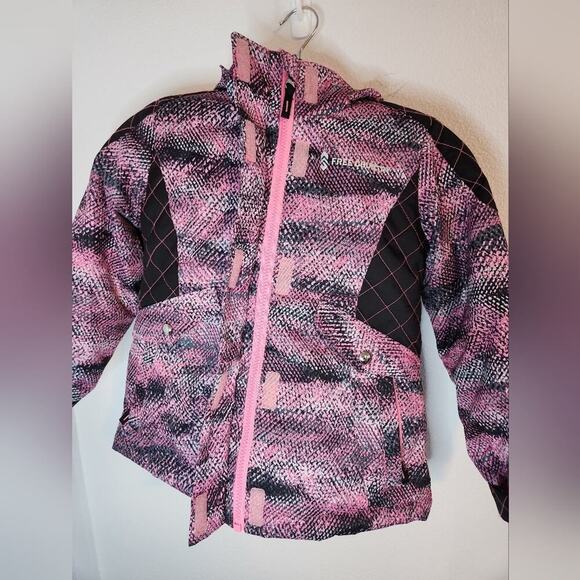 Free Country Girl's Pink XS 5 / 6 Snow Flurry Boarder Jacket - Picture 2 of 7
